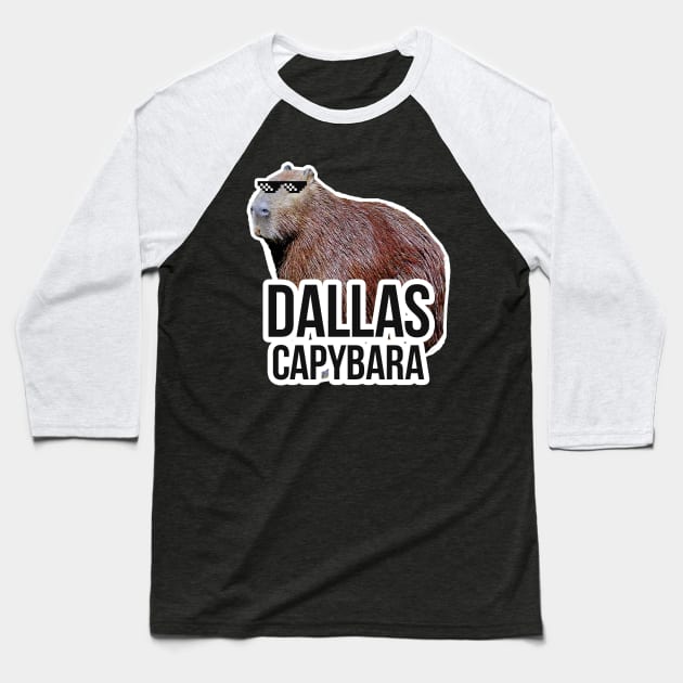 Dallas capybara meme Baseball T-Shirt by NeedsFulfilled